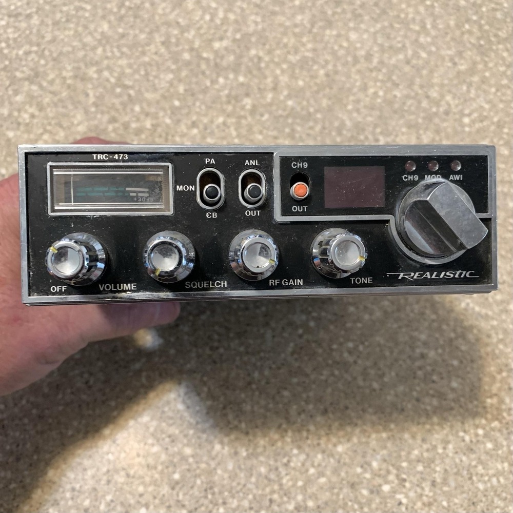 Vintage Realistic TRC-473 CB Radio Transceiver 40 Ch ANL 21-1537 Black Untested